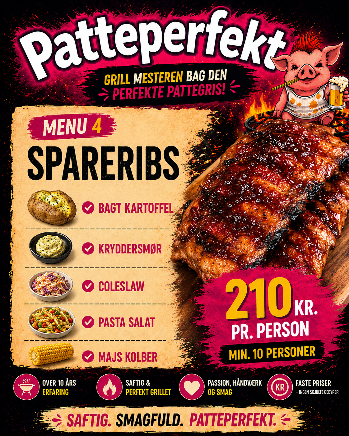 Menu til små selskaber - spareribs